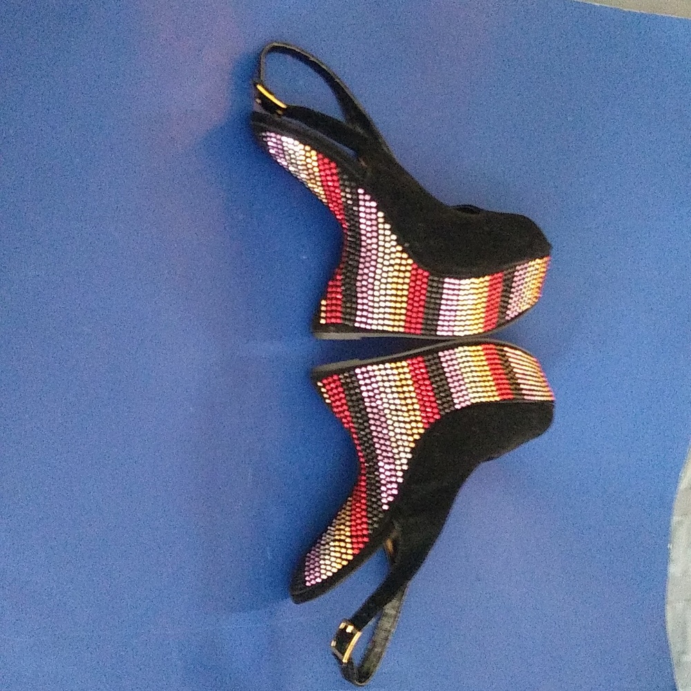 Scene Funky Waves Platform Sequin Slingback Peep … - image 1